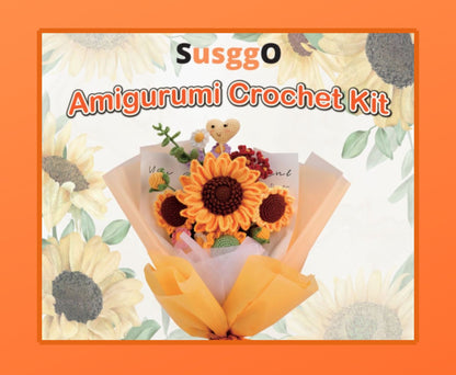 Kit Amigurumi Ramos de Flores Girasoles