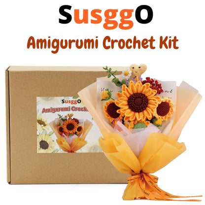 Kit Amigurumi Ramos de Flores Girasoles