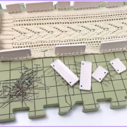 Pack 3 Tableros de Bloqueo encajables para Ganchillo con Peines de Bloqueo y Pines T